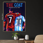 Greatest Of All Time Messi and Ronaldo Cotton Canvas Wall Painting